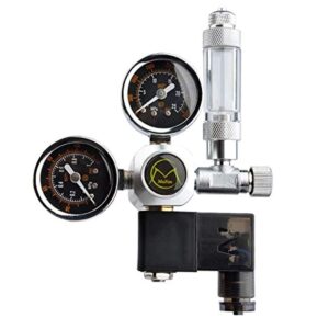 Mufan Dual Gauge CO₂ Regulator with Solenoid and Bubble Counter